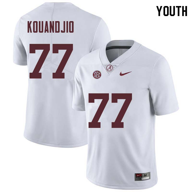Youth #77 Arie Kouandjio Alabama Crimson Tide College Football Jerseys Sale-White